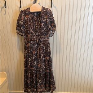 Ulla Johnson Margot Dress In Size 4 
Color Obsidian.